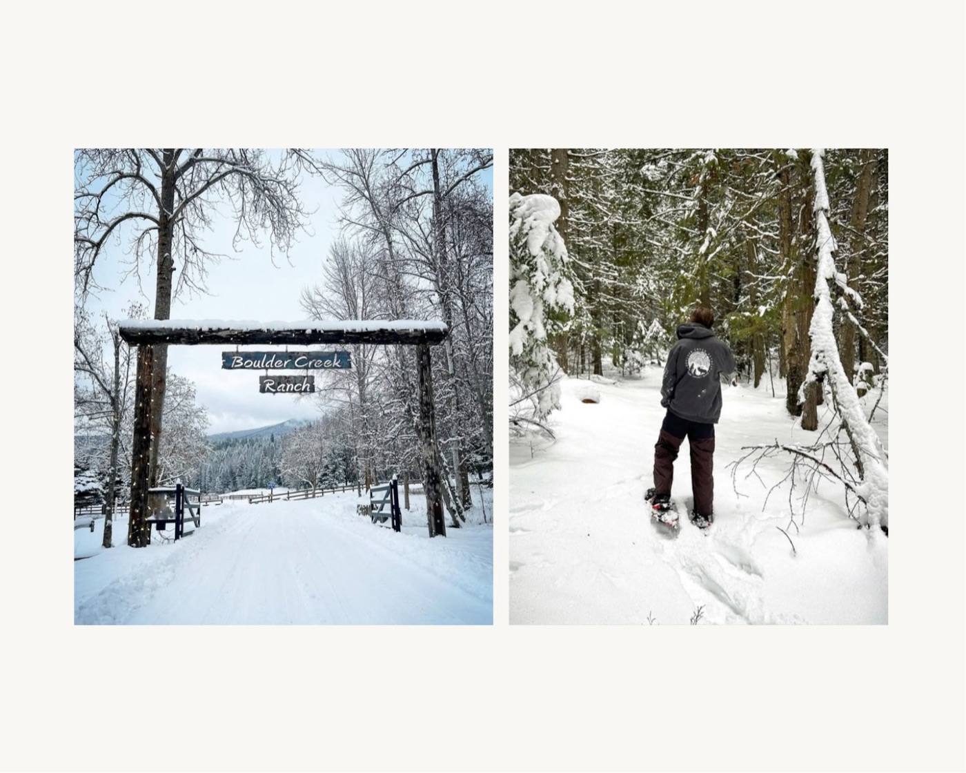 The entry and trails in winter