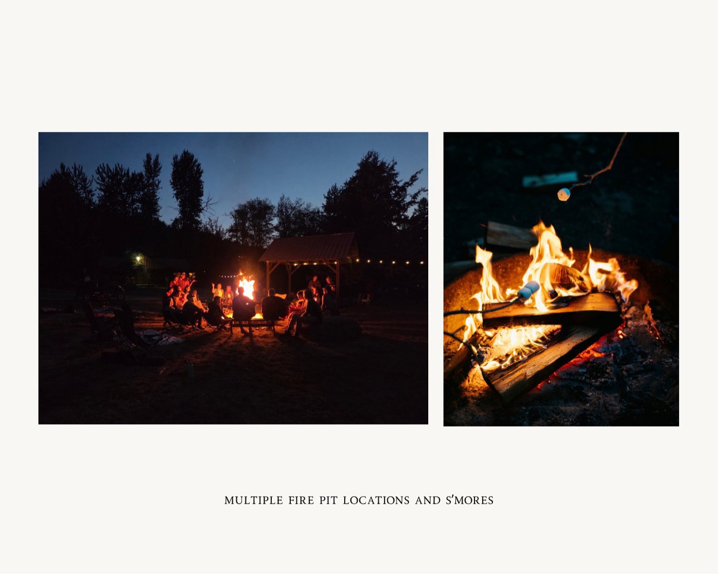 Fire pits and s'mores
