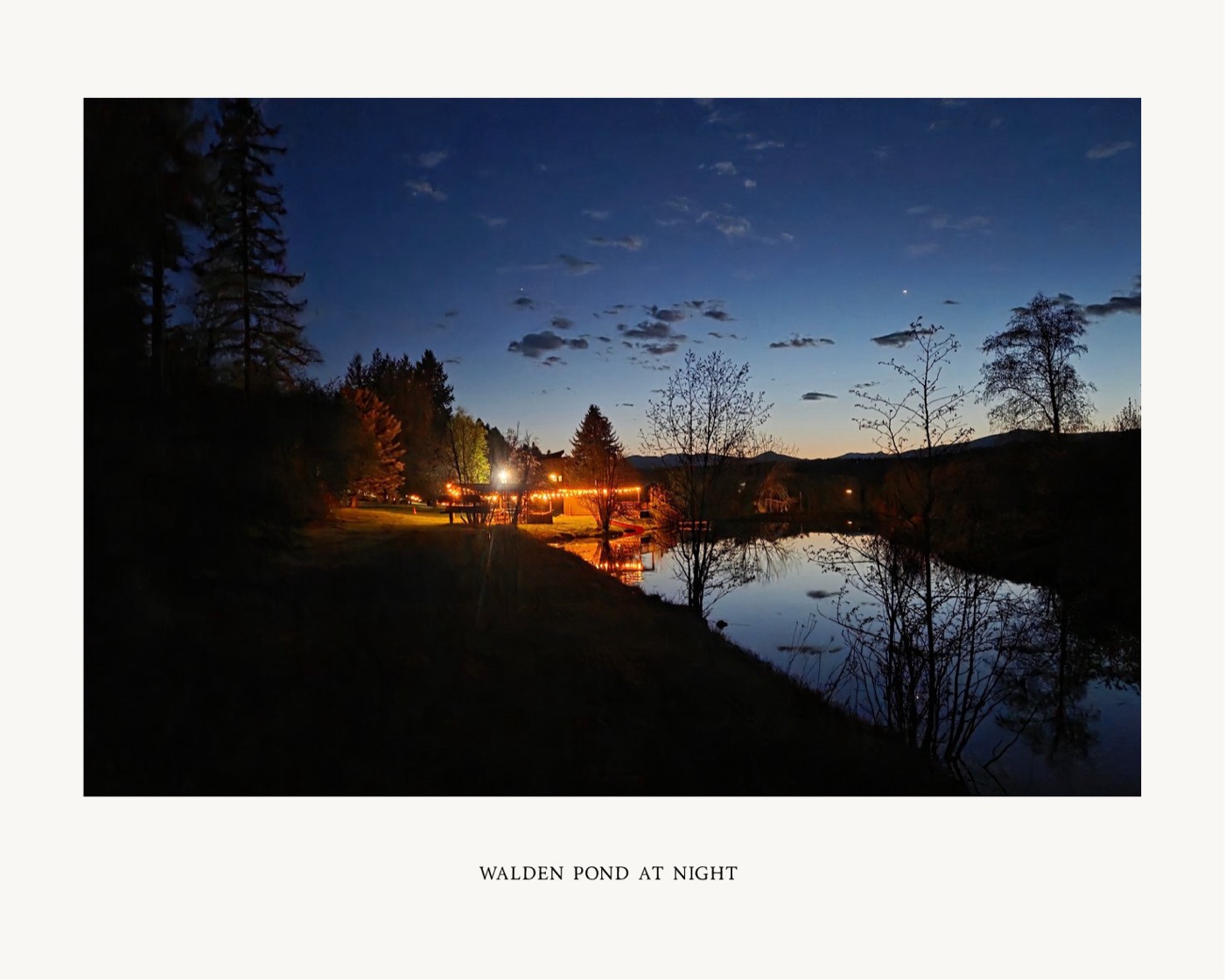 Walden Pond at night