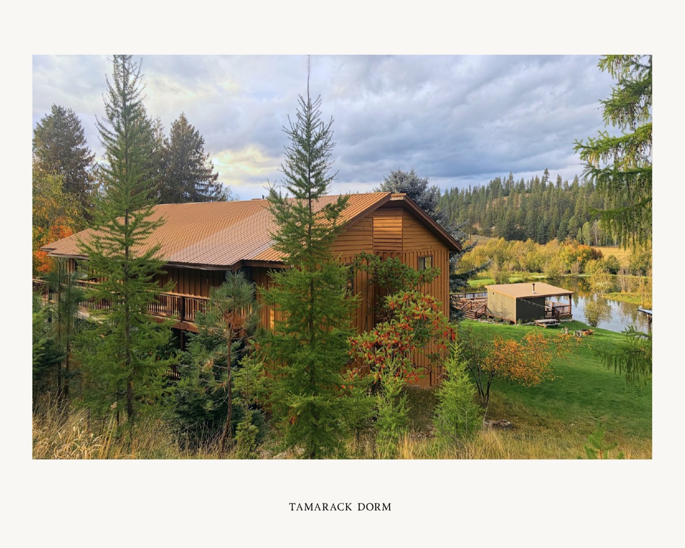 Tamarack Dorm from the meadow