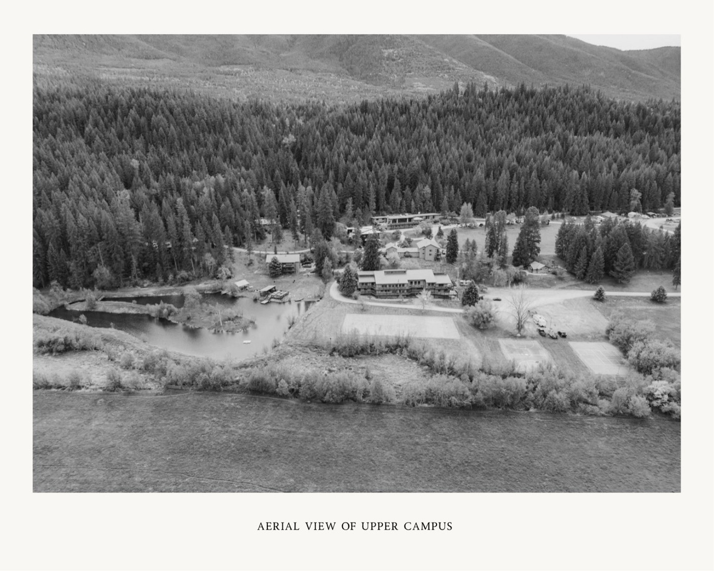 Aerial view of the upper campus